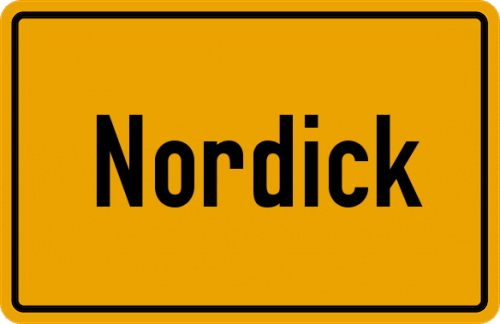 Ortsschild Nordick, Kreis Borken, Westfalen