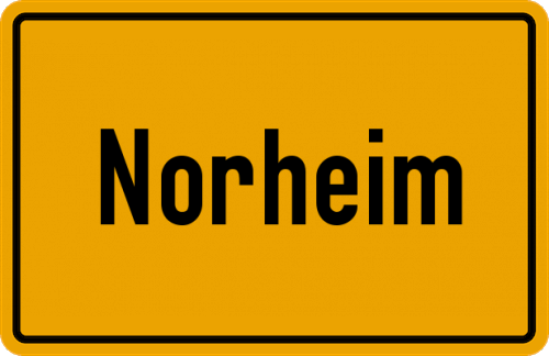 Ortsschild Norheim, Nahe
