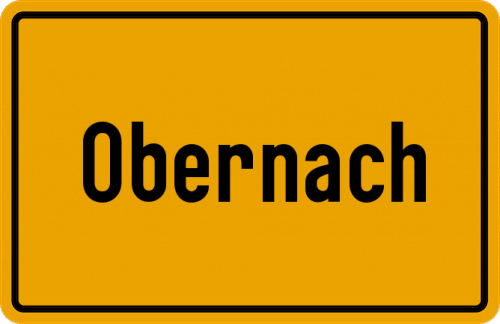 Ortsschild Obernach, Oberbayern