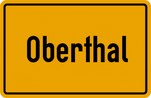 Ortsschild Oberthal, Saar