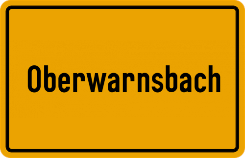 Ortsschild Oberwarnsbach, Sieg