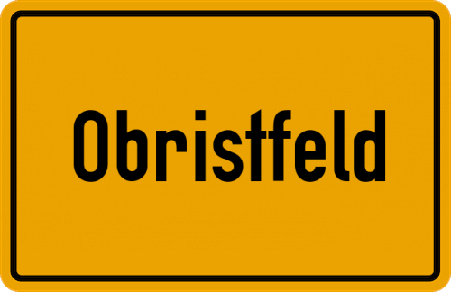 Ortsschild Obristfeld