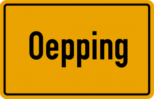 Ortsschild Oepping