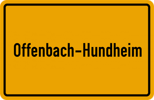 Ortsschild Offenbach-Hundheim