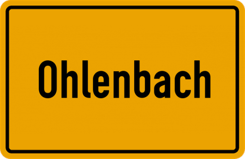 Ortsschild Ohlenbach, Sauerland