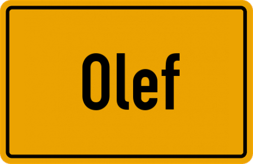 Ortsschild Olef