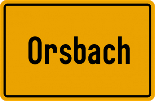 Ortsschild Orsbach, Kreis Aachen