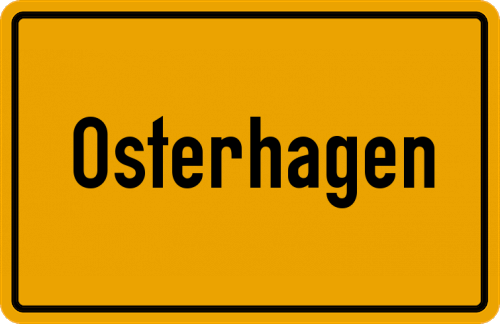 Ortsschild Osterhagen, Lippe