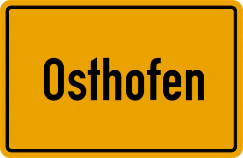 Ortsschild Osthofen, Rheinhessen