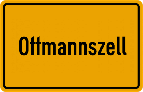 Ortsschild Ottmannszell, Niederbayern