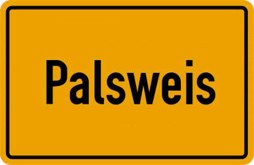 Ortsschild Palsweis, Kreis Dachau