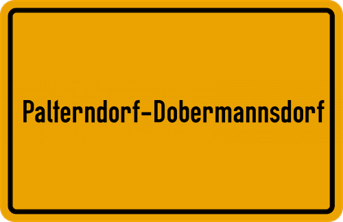 Ortsschild Palterndorf-Dobermannsdorf