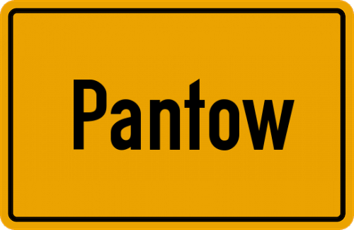 Ortsschild Pantow