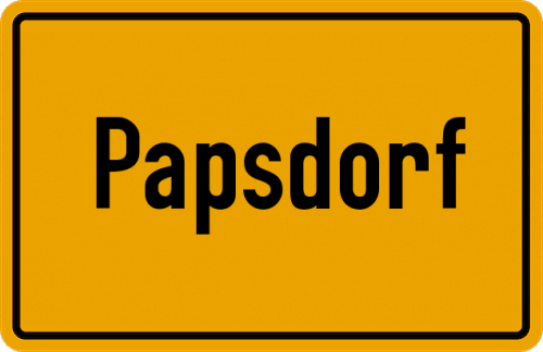 Ortsschild Papsdorf