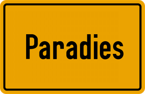 Ortsschild Paradies