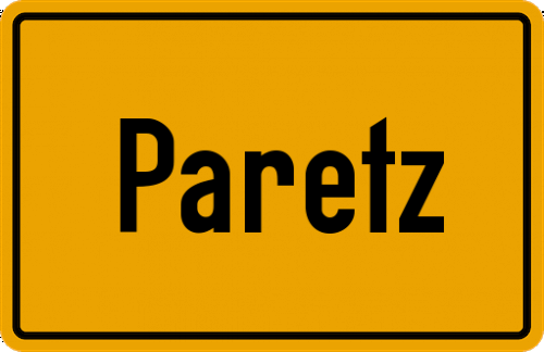 Ortsschild Paretz