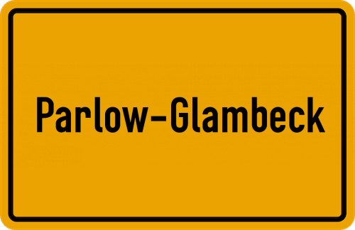 Ortsschild Parlow-Glambeck