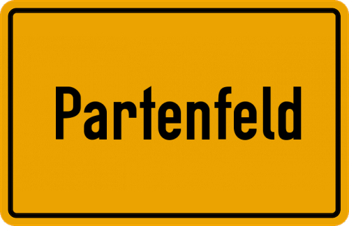 Ortsschild Partenfeld