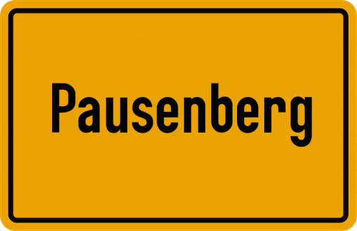Ortsschild Pausenberg, Stadt