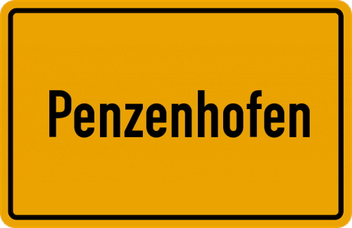Ortsschild Penzenhofen, Kreis Nürnberg