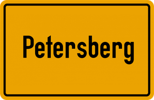 Ortsschild Petersberg, Pfalz