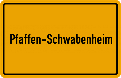 Ortsschild Pfaffen-Schwabenheim