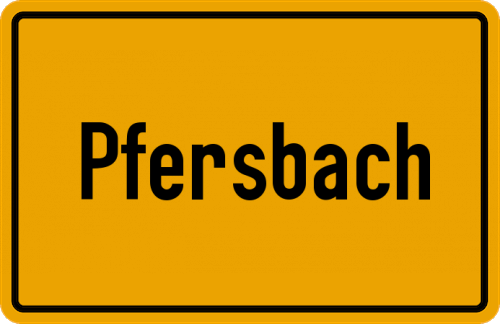 Ortsschild Pfersbach