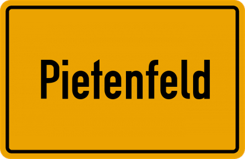 Ortsschild Pietenfeld