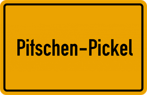 Ortsschild Pitschen-Pickel