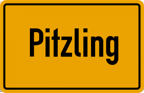 Ortsschild Pitzling, Kreis Landsberg am Lech