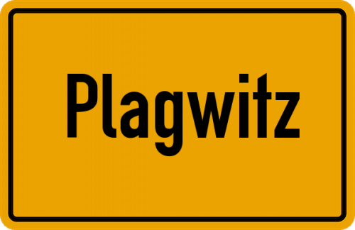 Ortsschild Plagwitz