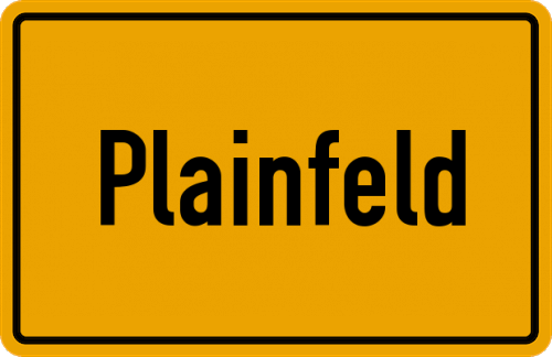 Ortsschild Plainfeld