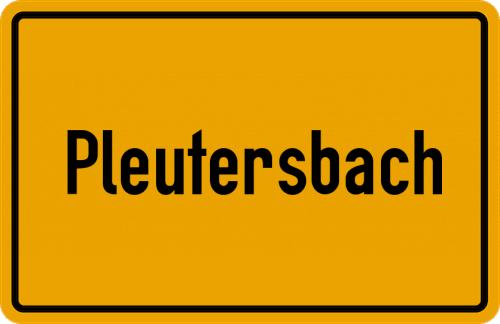 Ortsschild Pleutersbach
