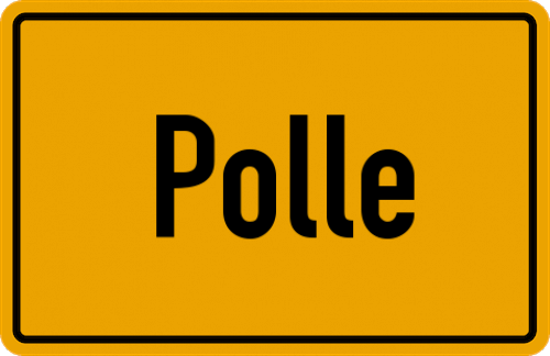 Ortsschild Polle, Weser