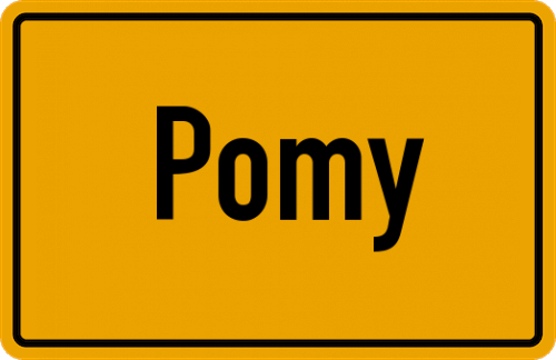 Ortsschild Pomy
