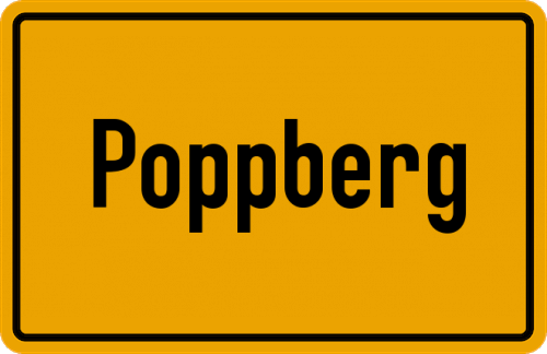 Ortsschild Poppberg, Mittelfranken