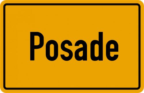 Ortsschild Posade, Forsthaus
