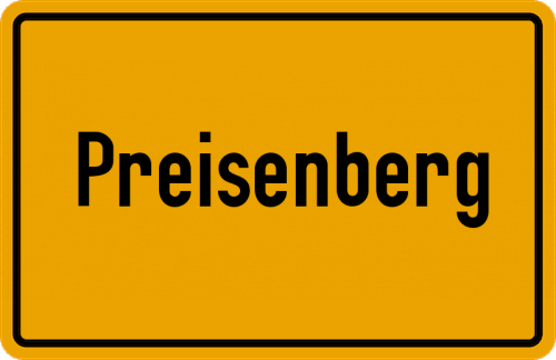 Ortsschild Preisenberg, Bayern