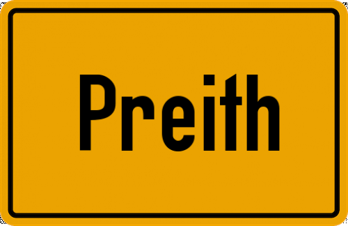 Ortsschild Preith, Bayern
