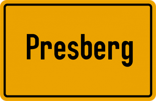 Ortsschild Presberg, Rheingau