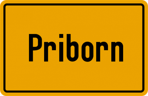 Ortsschild Priborn