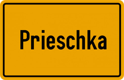 Ortsschild Prieschka