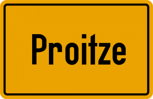 Ortsschild Proitze