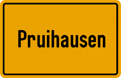 Ortsschild Pruihausen, Oberpfalz