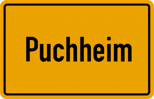 Ortsschild Puchheim, Oberbayern