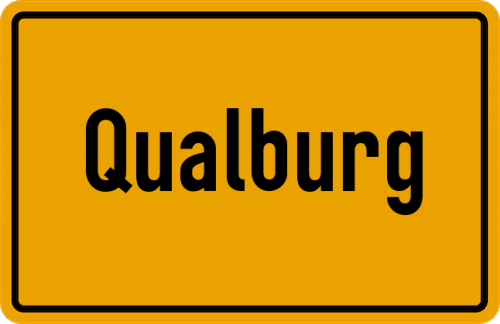 Ortsschild Qualburg, Niederrhein
