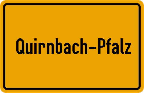 Ortsschild Quirnbach / Pfalz