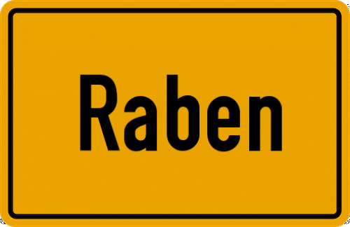 Ortsschild Raben, Niederbayern