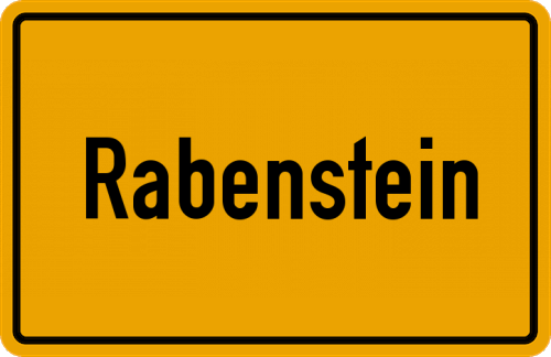 Ortsschild Rabenstein, Kreis Schlüchtern