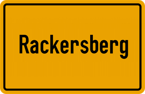 Ortsschild Rackersberg, Oberfranken